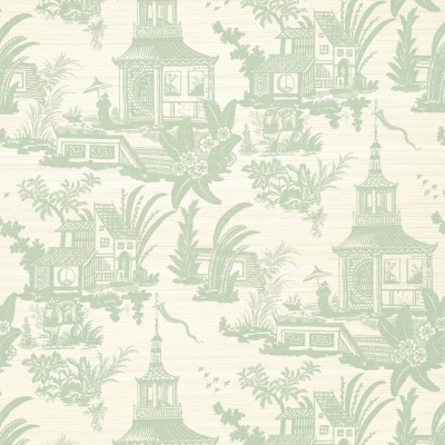 Thibaut Empress Court Wallpaper in Mist